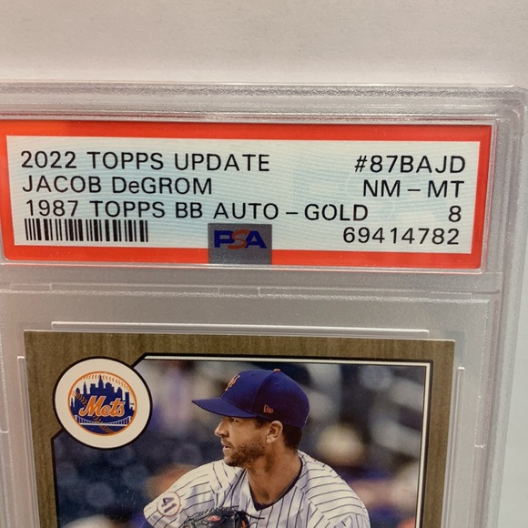 2022 Topps Update Jacob DeGrom Auto 18/50 #87BA-JD (MISC7) - Picture 4 of 4